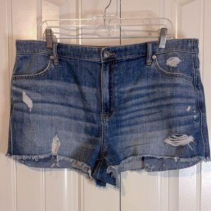 Aerie Distressed Denim Blue Women's Shorts X-Large